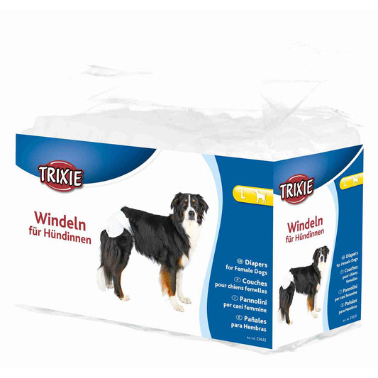 Trixie 12 Pañales Perros hembra ultra absorbentes L