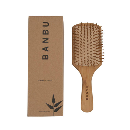 Cepillo Cuadrado para el cabello de bambú y caucho natural Banbu