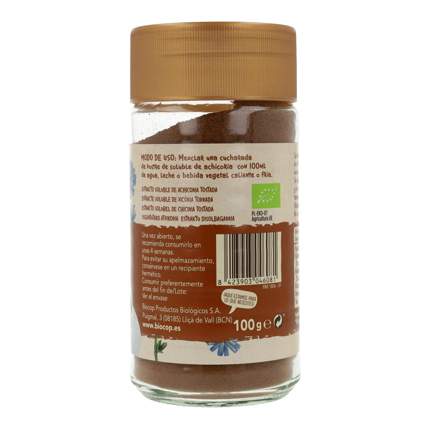 Pack 2x Achicoria Soluble BIO Sin Gluten Biocop 100g