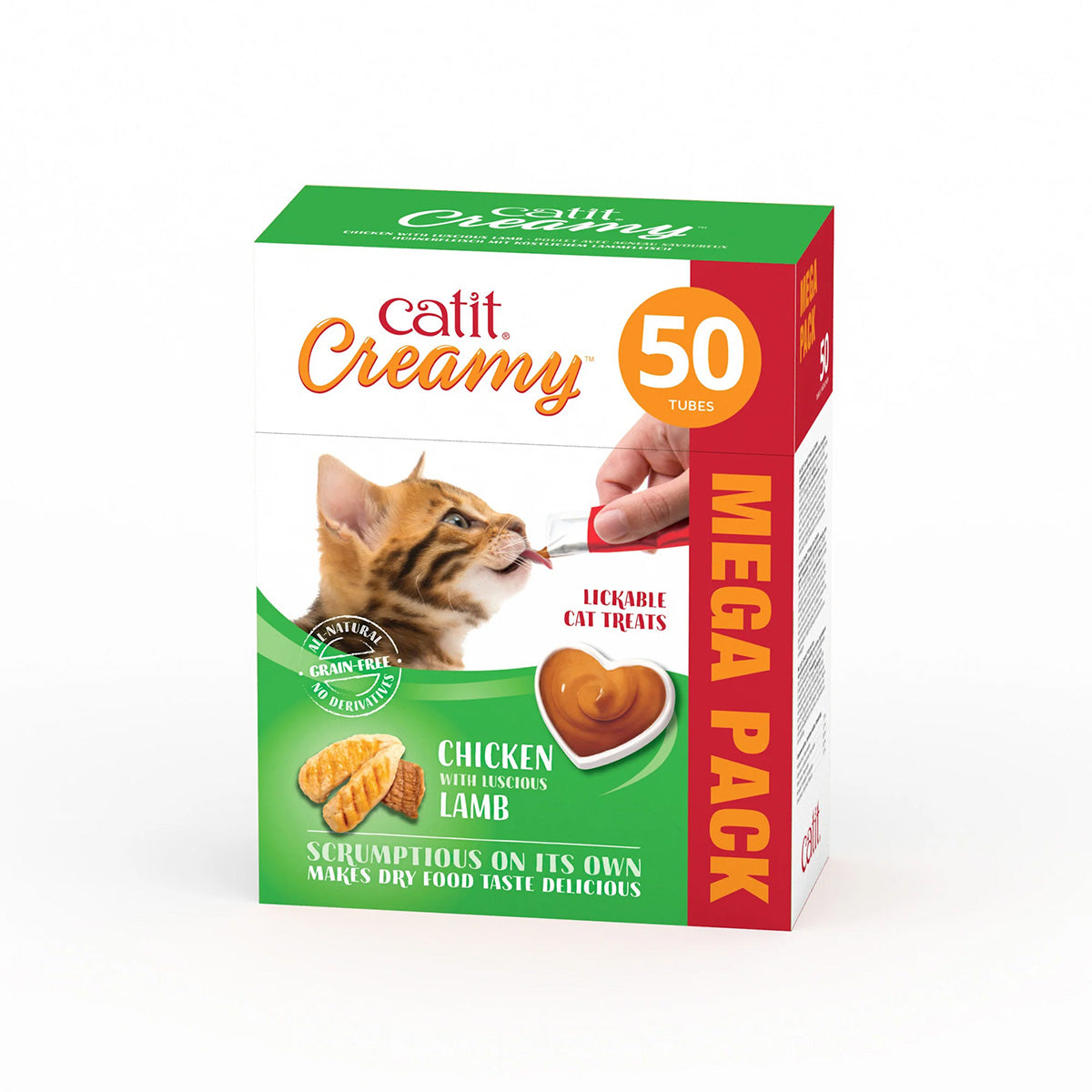 Snack líquido para gatos sabor pollo y cordero Creamy 50 x 10 g Catit