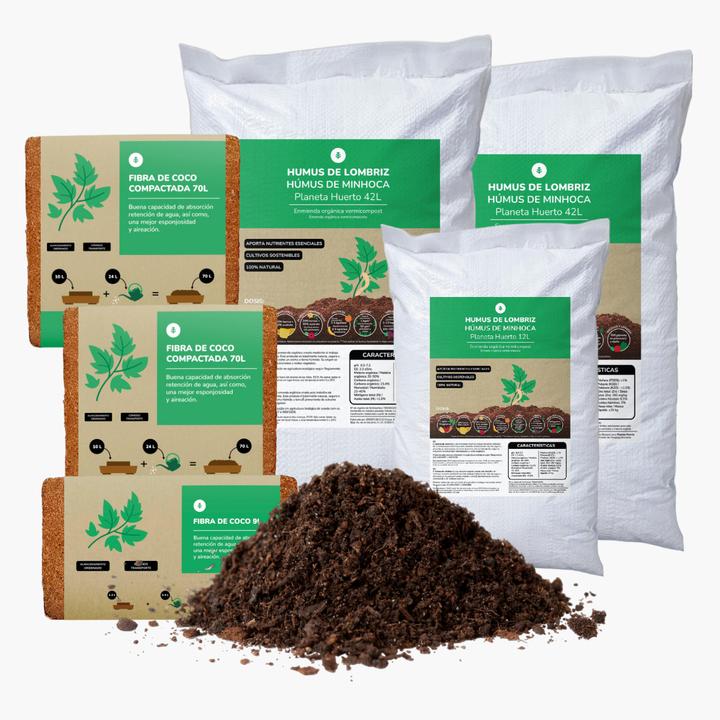 Pack de Sustrato para Huertos Urbanos 165 - 240 Litros Planeta Huerto