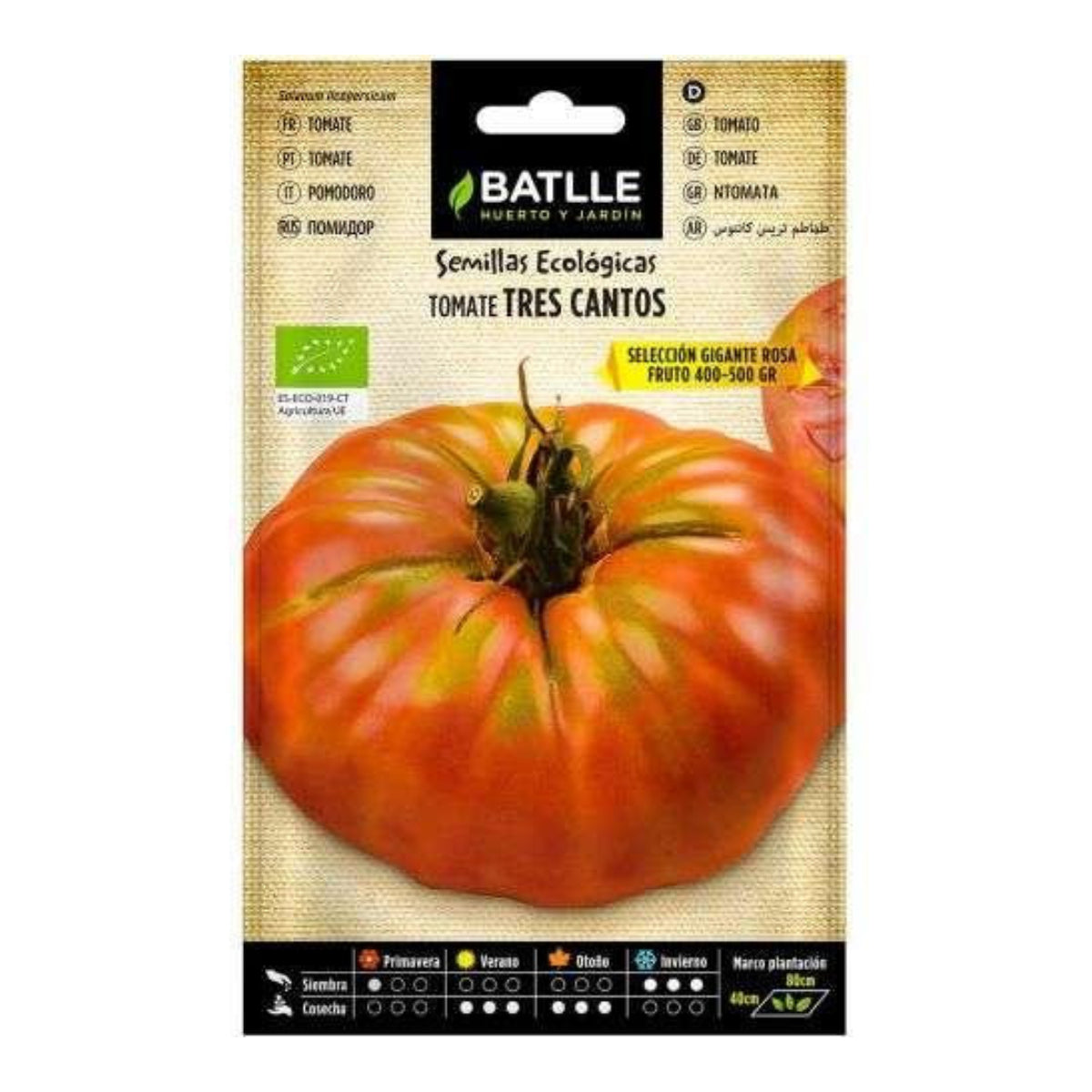 Semillas ecológicas de Tomate tres Cantos gigante rosa Batlle