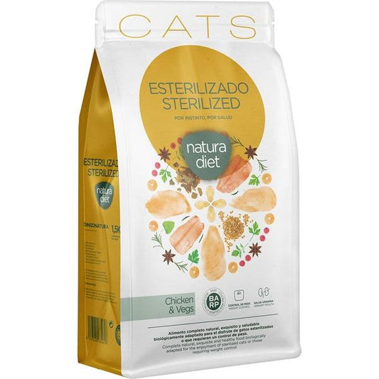 Natura Diet Cat Sterilized Chicken Pienso BARP para gatos control urinario