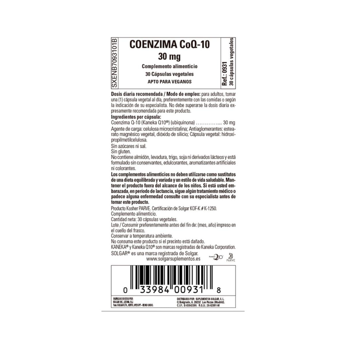 Coenzima CoQ10 (vegan)