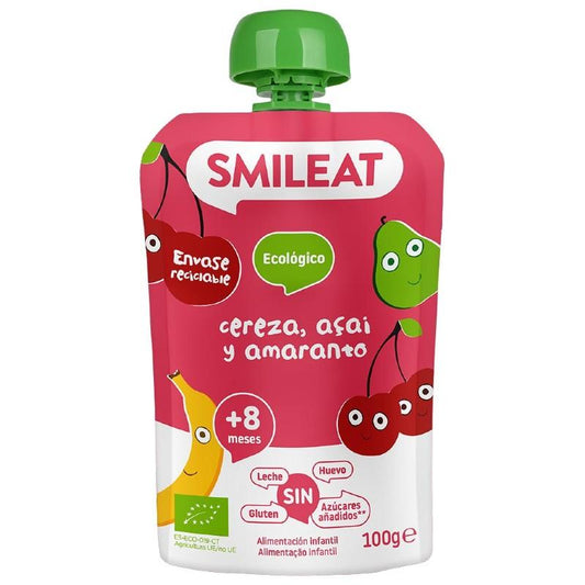 Pouche de cereza, açai y amaranto ECO Smileat, 100 g