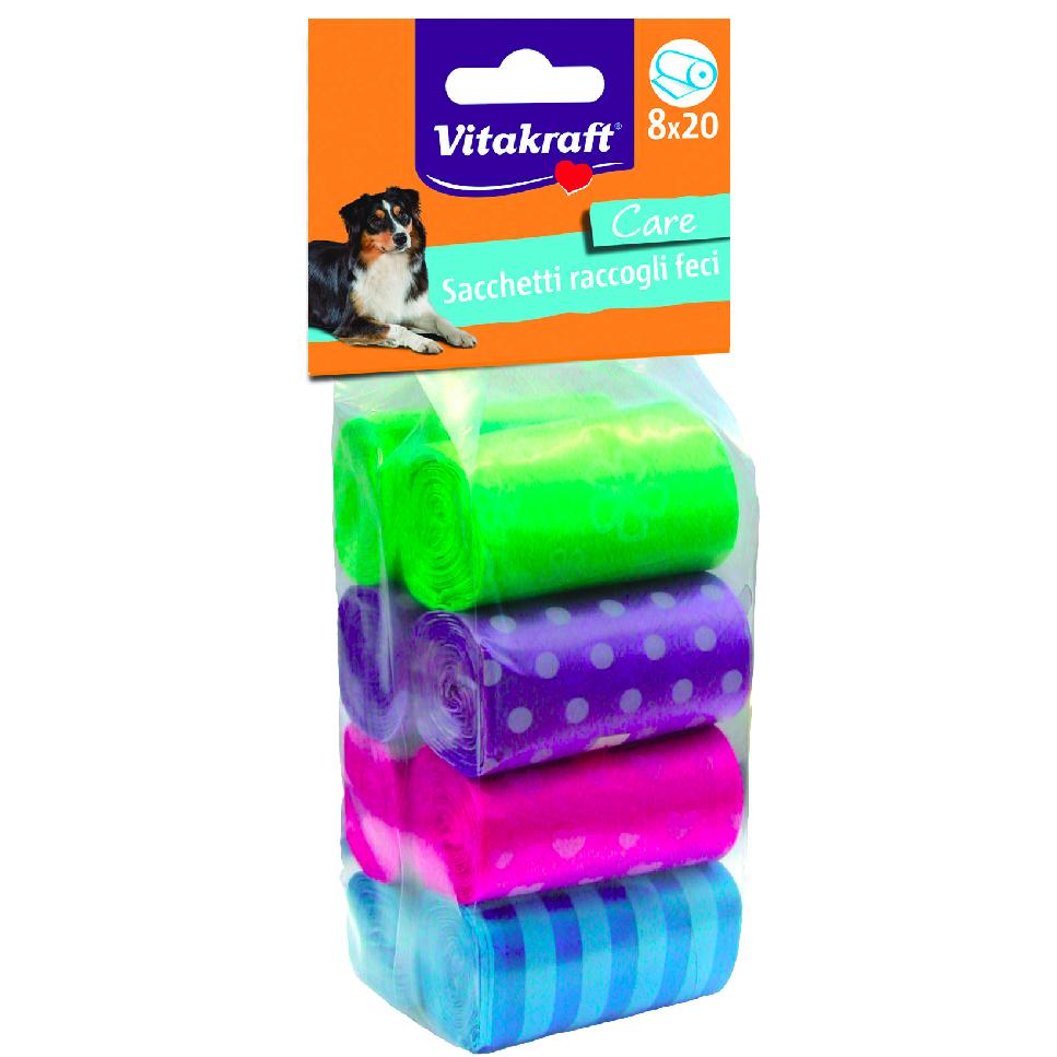 Vitakraft bolsas higienicas para caca de colores 160 bolsas - 8 rollos