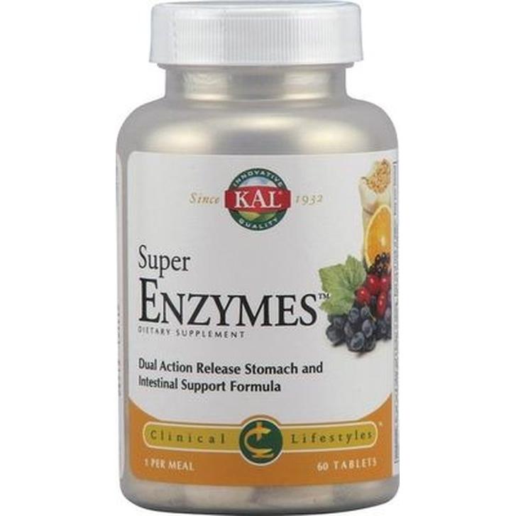 Super Enzymes Acción Prolongada Kal, 60 comprimidos