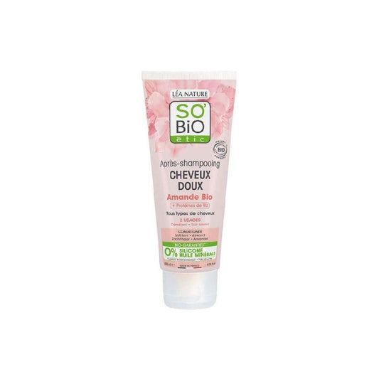Acondicionador suave leche almendras & proteinas arroz So'Bio étic 200 ml