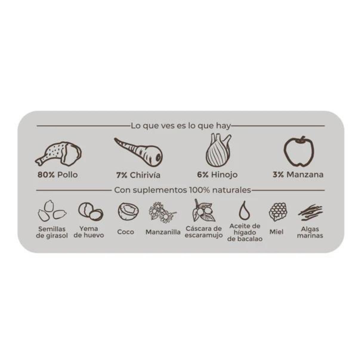 Comida húmeda Barf perros Festín de pollo BIO Puromenu 800 g