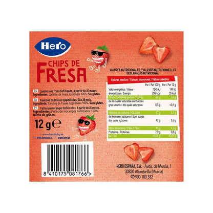 Snack de Chips de Fresa, Hero Baby SOLO, 12g