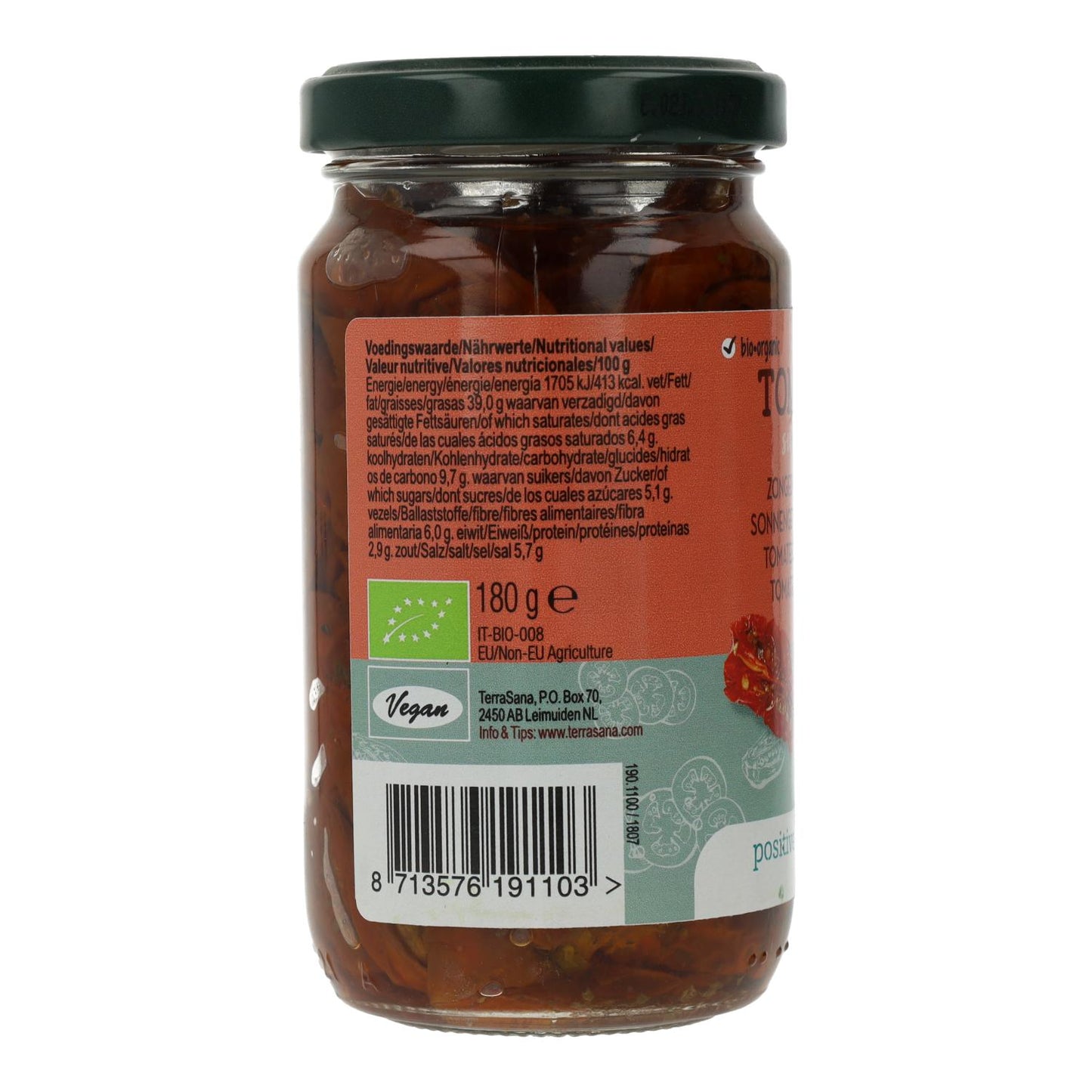 Tomates secados al sol en aceite de oliva virgen extra Terrasana 180 g