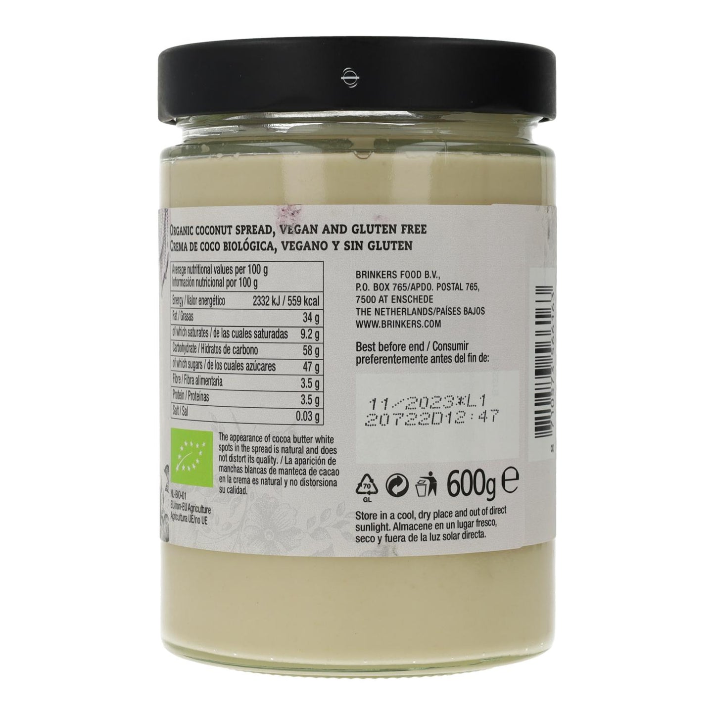 Crema Blanca con Coco vegana La Vida Vegan