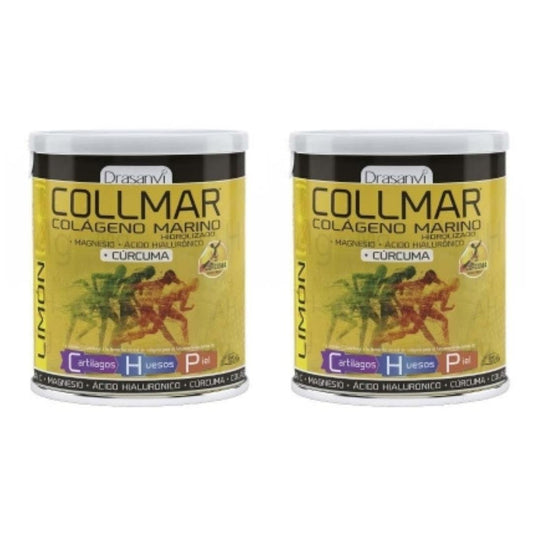 Pack 2x Collmar colágeno marino con cúrcuma sabor limón Drasanvi, 300 g