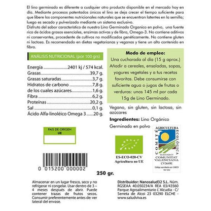 Lino germinado ECO 250 g, Salud Viva