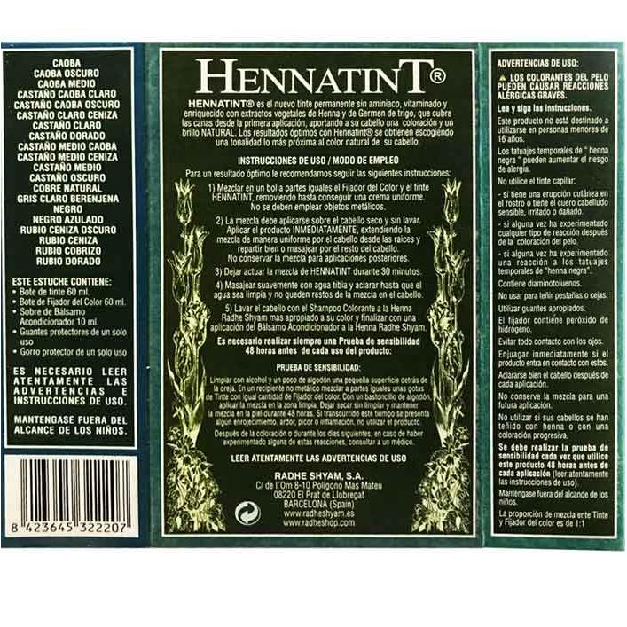 Hennatint Negro Azulado Radhe 120 Ml Radhe