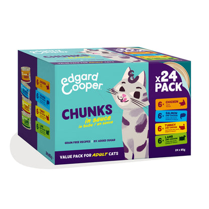 Multipack 24x85g Trocitos en salsa Comida Húmeda Edgard & Cooper
