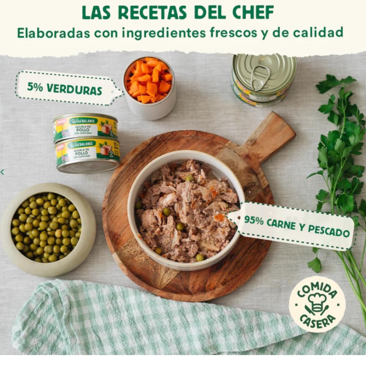 Pack Cazuela de pollo para gatos 6x80 g Wild Balance
