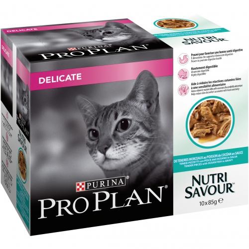 Pack 10 PRO PLAN Gato Delicate Pescado del Océano 85g