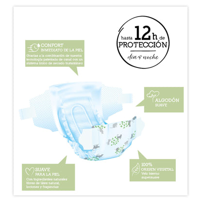 Pack ahorro Pañales T4 (9-15 kg) Moltex Pure & Nature,  200 Uds