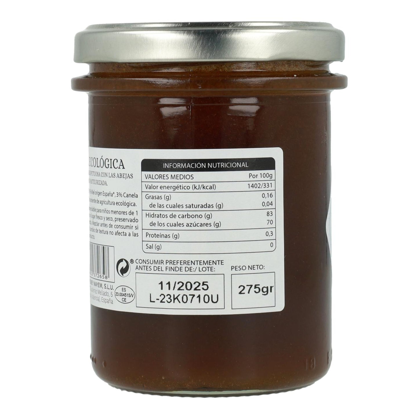 Miel con jengibre y canela bio Mayem 275 g