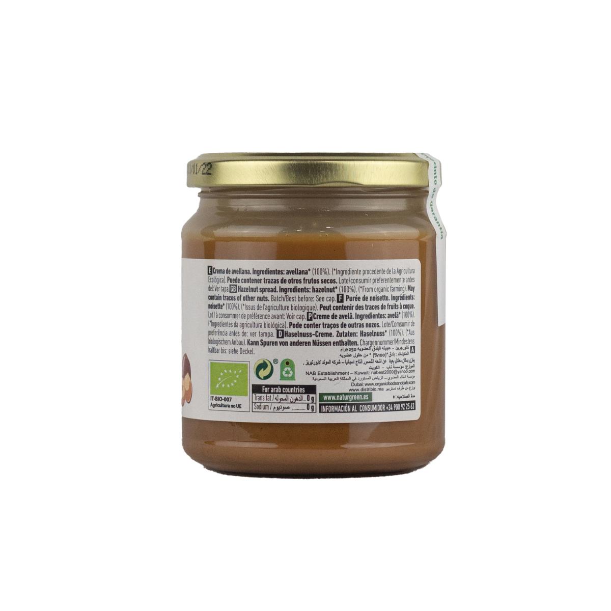 Crema de Avellanas 100% Bio NaturGreen  250 g
