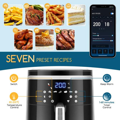 Freidora de Aire Sin aceite Inteligente Smart Box Aigostar 7L