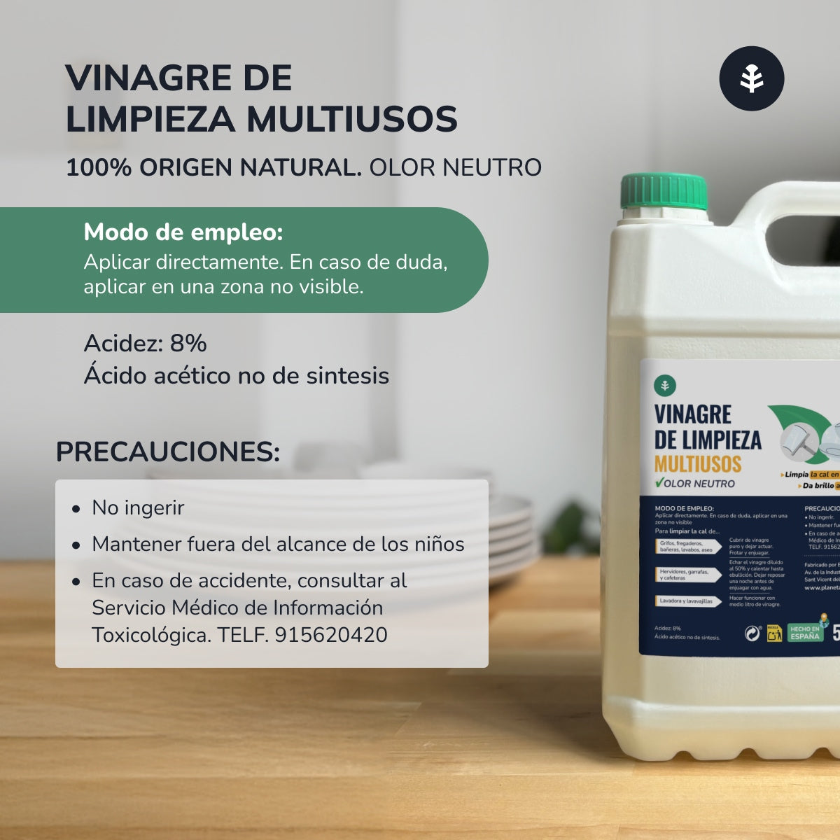 Vinagre Blanco de Limpieza Planeta Huerto 5L