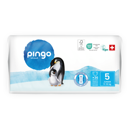 Pañales T5 (12-25kg) Pingo 36 Uds