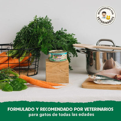 Lata de Pescado y Pavo BARF para gatos Wild Balance 120 gr