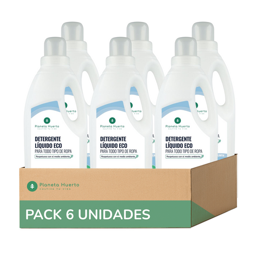 Pack 6xDetergente Líquido Ropa ECO Aroma natural a ropa limpia Planeta Huerto   1,5 Litros