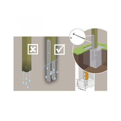 Soporte en H para sellar postes de 12x12 cm Forest Style