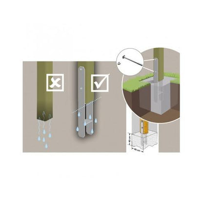 Soporte en H para sellar postes de 9x9 cm Forest Style