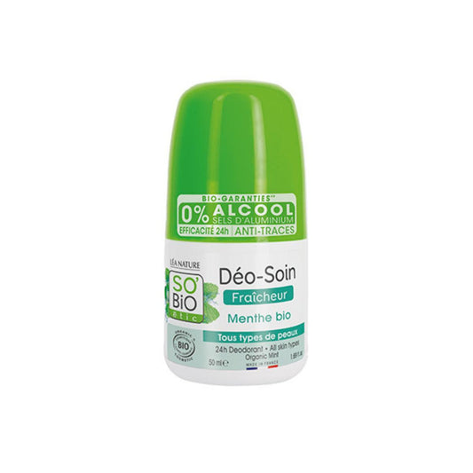 Desodorante  roll-on 24h frescor menta BIO So'Bio étic 50 ml