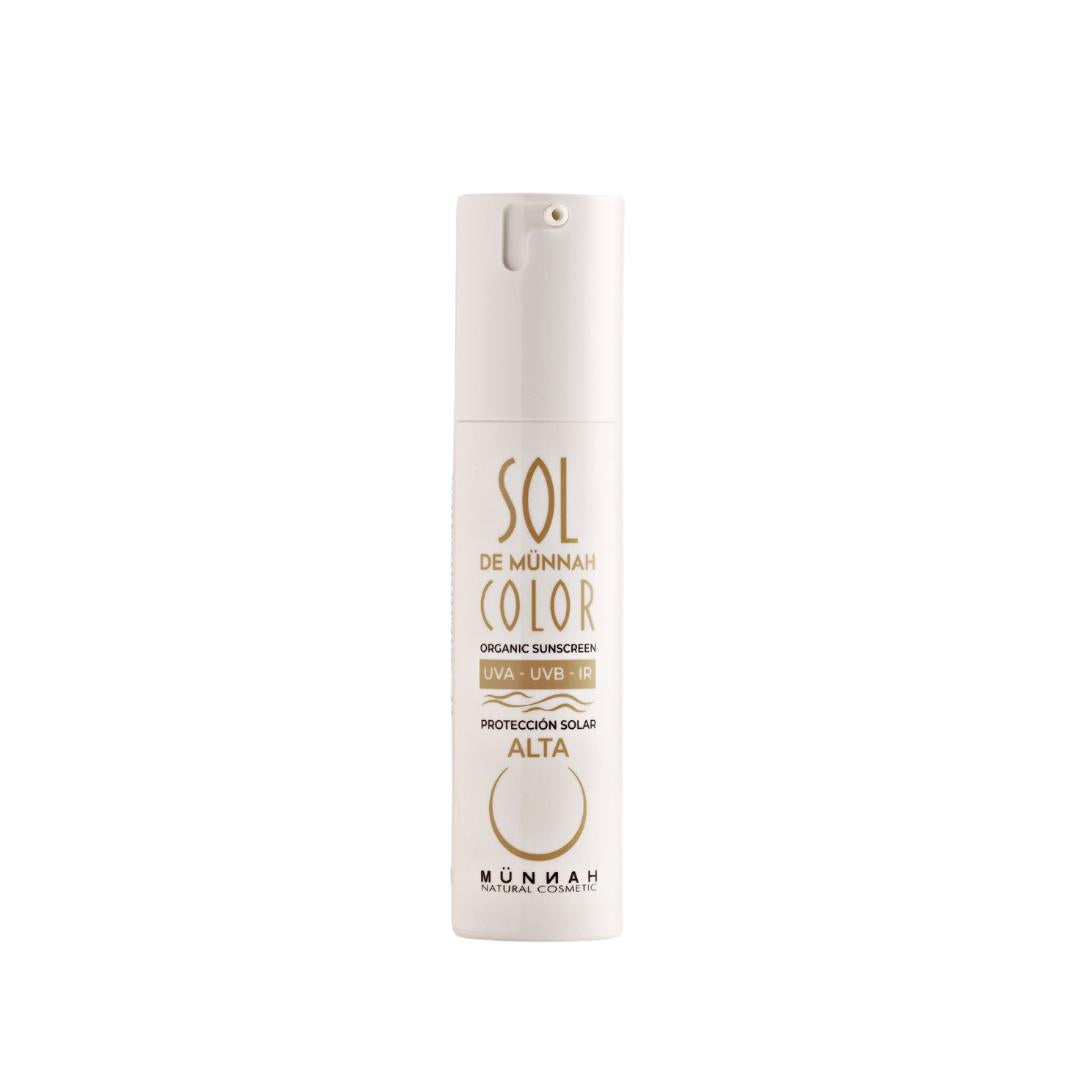 Protector solar facial con color SPF Münnah 50 ml