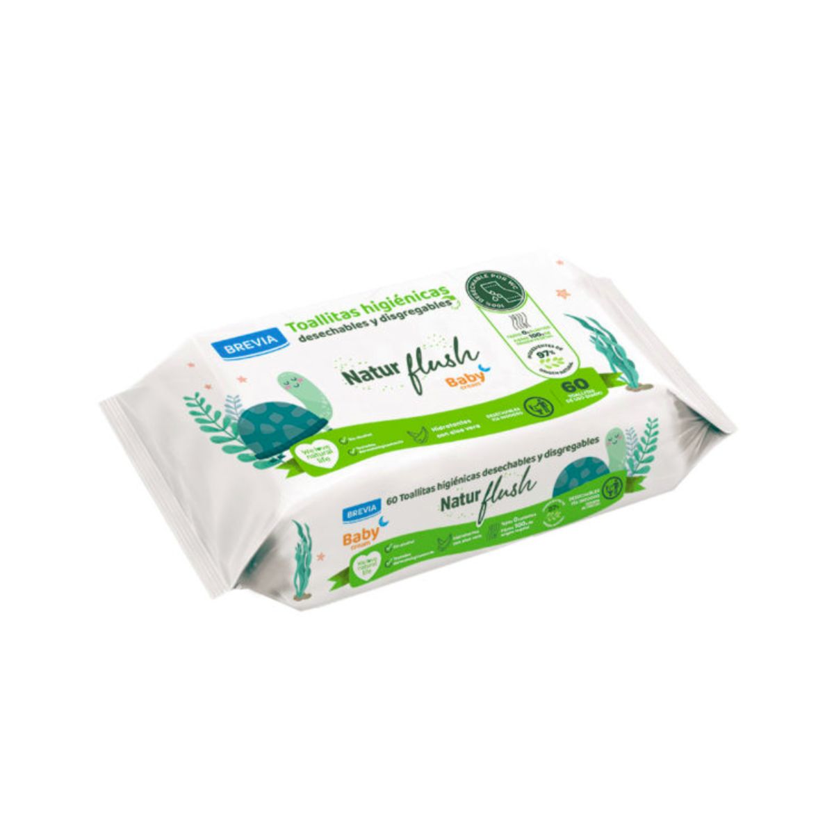Toallitas Higiénicas Baby Cream para Bebé Brevia 60 uds