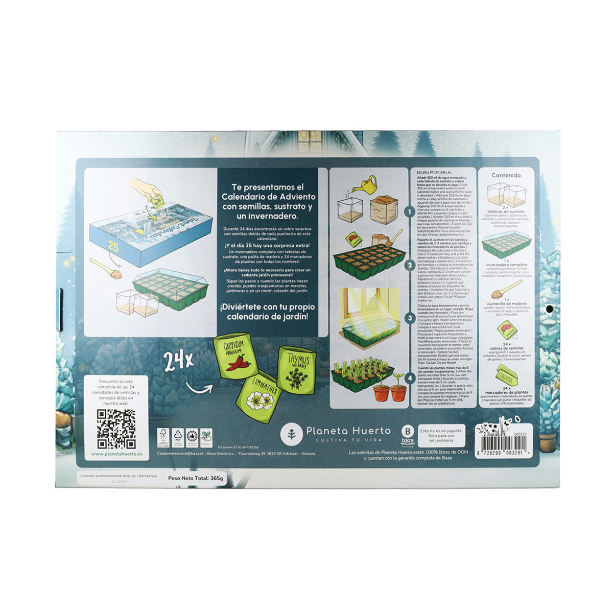 Calendario de Adviento de semillas con mini invernadero Planeta Huerto