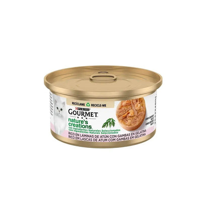 Pack 24 x GOURMET Nature's Creations Rico en Láminas de Atún con Gambas en Gelatina 70g