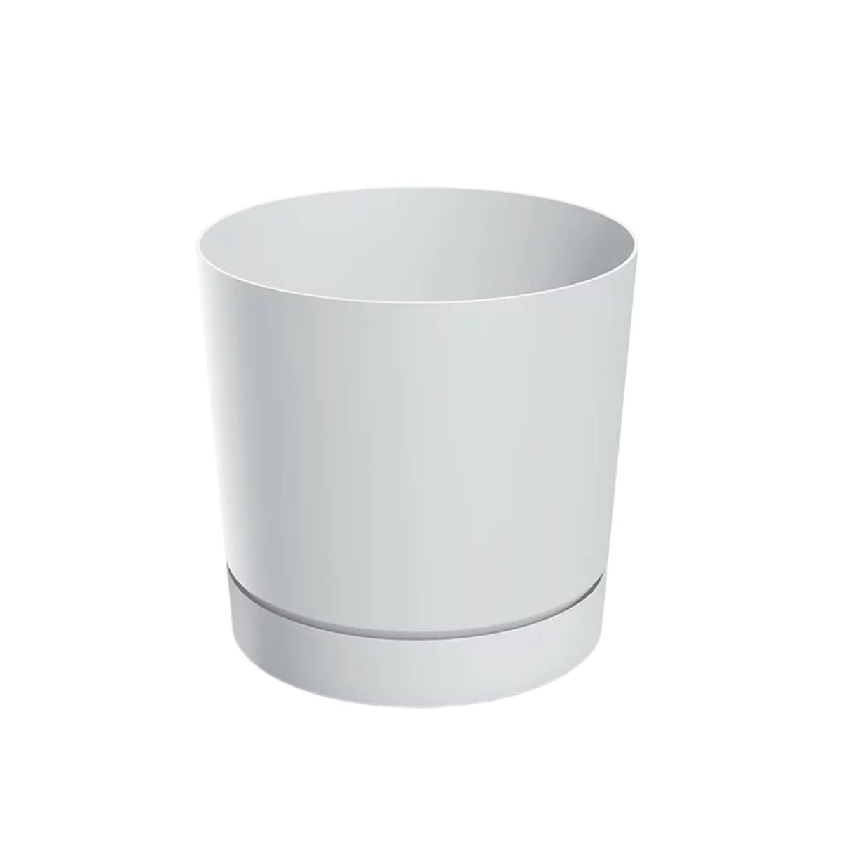 Maceta Pure plato integrado blanco D20x20