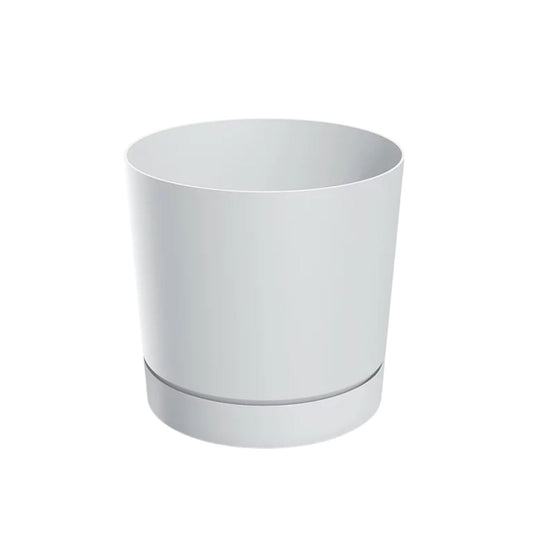 Maceta Pure plato integrado blanco D20x20